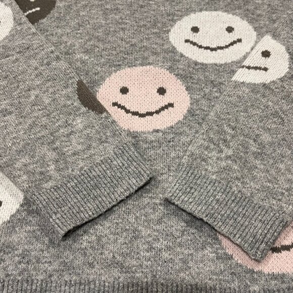 THML Smiley Face Sweater, Gray, L - Picture 6 of 10